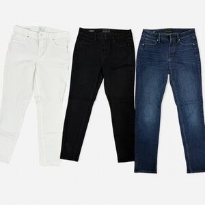 WHBM White,Black,Blue High Rise Skinny Ankle Sculpt Jeans